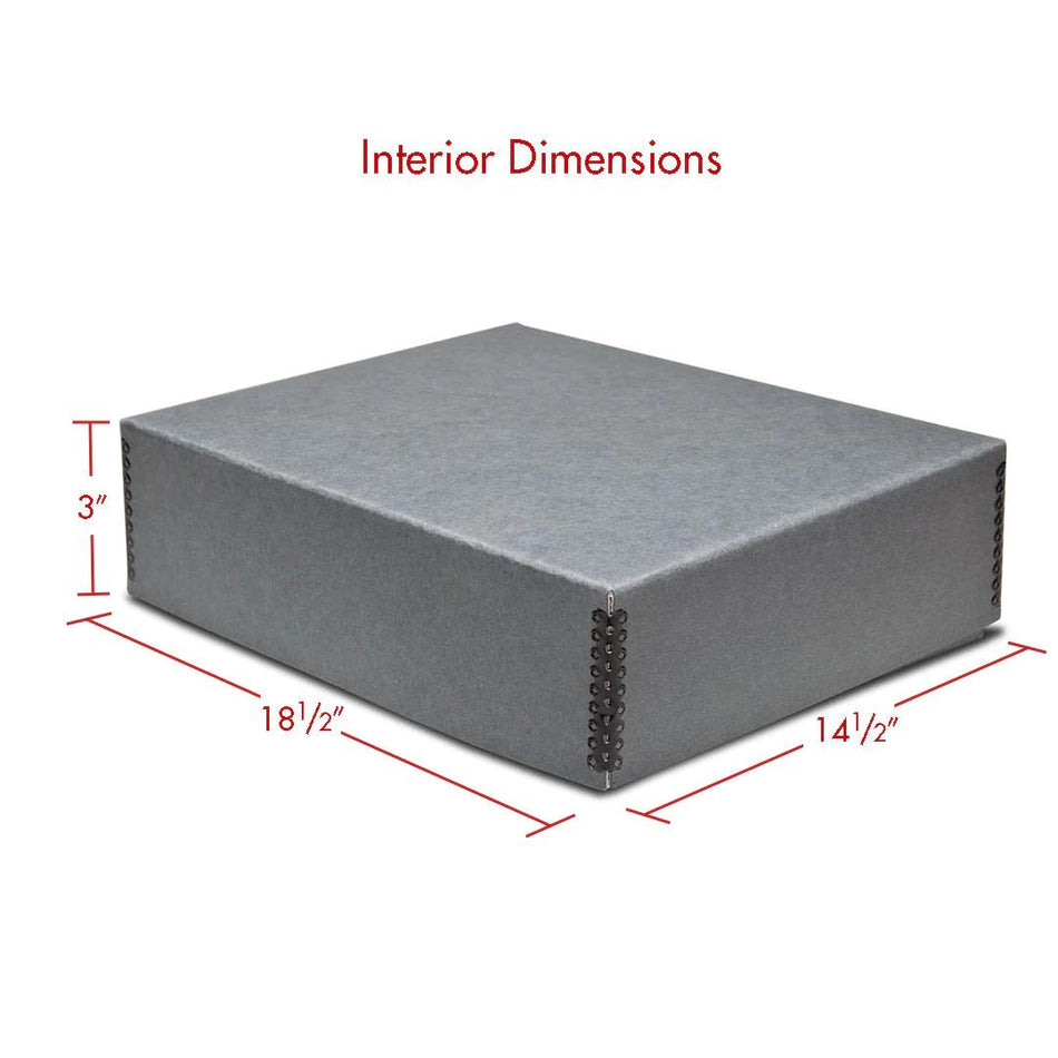 Print File Archival GDF14183 Drop-Front Metal Edge Storage Box - 14 x 18 x 3" (Grey)-Metal Edge Boxes Gray Drop Front-Kudos Cameras