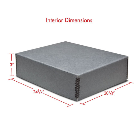 Print File Archival GDF20243 Drop-Front Metal Edge Storage Box - 20 x 24 x 3" (Grey)-Metal Edge Boxes Gray Drop Front-Kudos Cameras