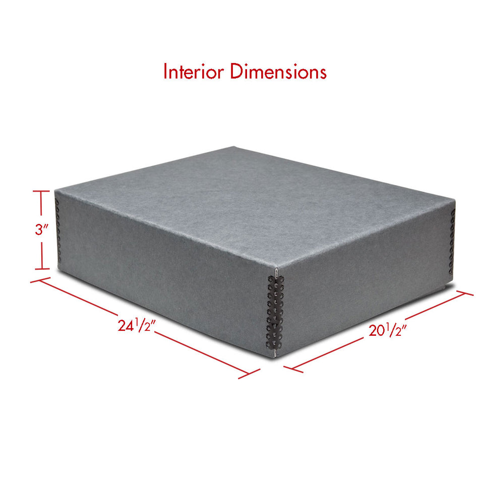 Print File Archival GDF20243 Drop-Front Metal Edge Storage Box - 20 x 24 x 3" (Grey)-Metal Edge Boxes Gray Drop Front-Kudos Cameras