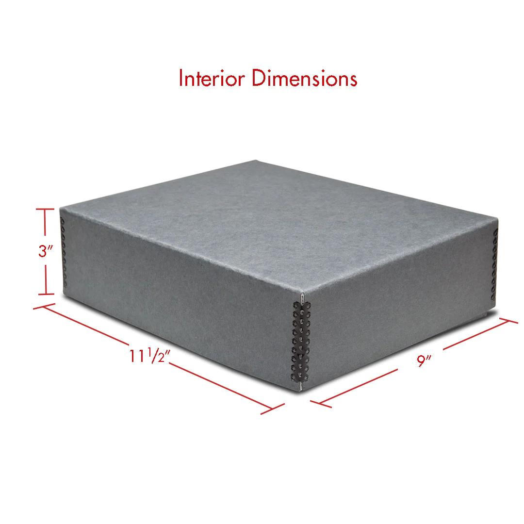 Print File Archival GDF8113 Drop-Front Metal Edge Storage Box - 8.5 x 11 x 3" (Grey)-Metal Edge Boxes Gray Drop Front-Kudos Cameras