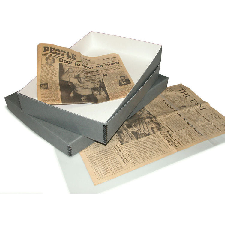 Print File Archival N22152 Newspaper Storage Box - 15 x 22 x 2" (Grey)-Newspaper Storage-Kudos Cameras