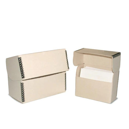 Print File Archival NP-FLIPBOX45 Flip-Top Metal Edge Storage Box for 4x5" Prints (Tan)-Negative Storage Print Envelopes / Boxes-Kudos Cameras