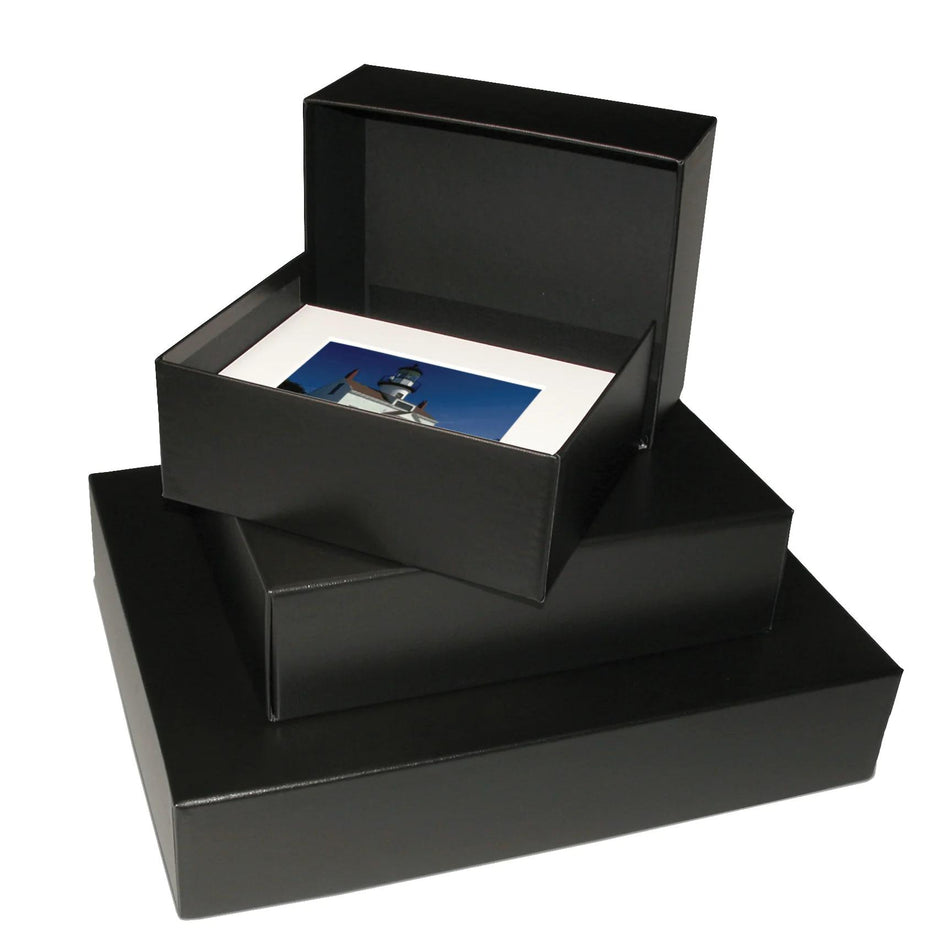 Print File Archival PBB16204 Clamshell Portfolio Box with Black Lining - 16 x 20 x 4" (Black)-Clamshell Portfolio Boxes 4" Deep-Kudos Cameras