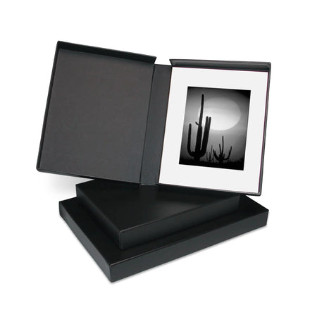Print File Archival PBB8102 Clamshell Portfolio Box with Black Lining - 8 x 10 x 2" (Black)-Clamshell Portfolio Boxes 2" Deep-Kudos Cameras