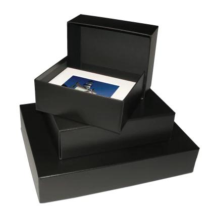 Print File Archival PBB8104 Clamshell Portfolio Box with Black Lining - 8 x 10 x 4" (Black)-Clamshell Portfolio Boxes 4" Deep-Kudos Cameras