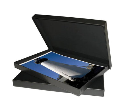 Print File Archival PBB8111 Clamshell Portfolio Box with Black Lining - 8.5 x 11 x 1.3" (Black)-Clamshell Portfolio Boxes 1-3/8" Deep-Kudos Cameras