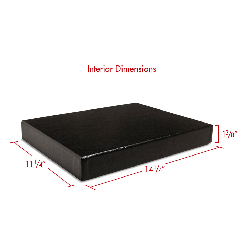 Print File Archival PBW11141 Clamshell Portfolio Box with White Lining - 11 x 14 x 1.3" (Black)-Clamshell Portfolio Boxes 1-3/8" Deep-Kudos Cameras