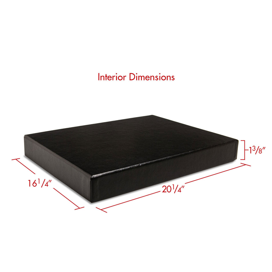 Print File Archival PBW16201 Clamshell Portfolio Box with White Lining - 16 x 20 x 1.3" (Black)-Clamshell Portfolio Boxes 1-3/8" Deep-Kudos Cameras