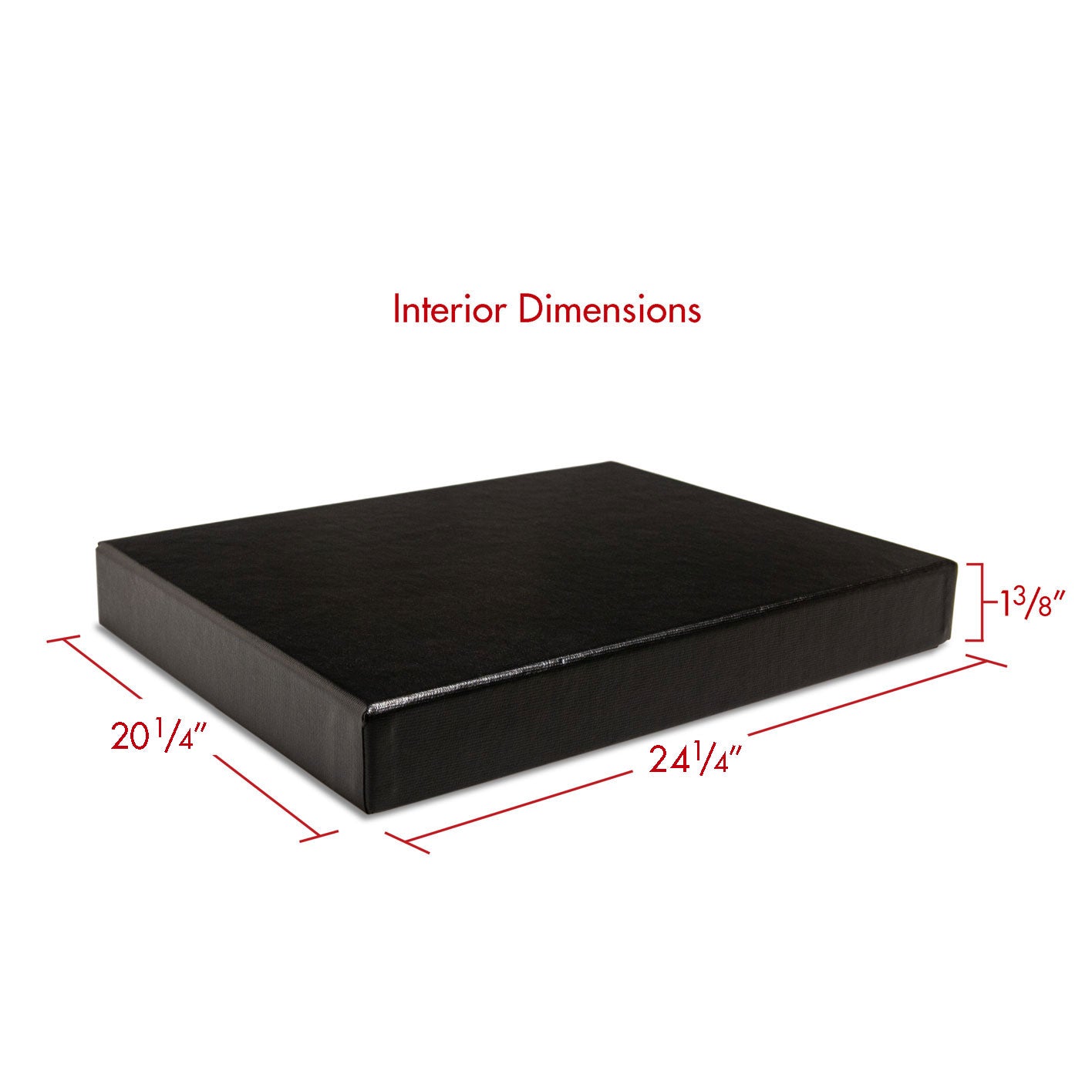 Print File Archival PBW20241 Clamshell Portfolio Box with White Lining - 20 x 24 x 1.3" (Black)-Clamshell Portfolio Boxes 1-3/8" Deep-Kudos Cameras