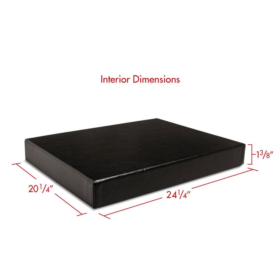 Print File Archival PBW20241 Clamshell Portfolio Box with White Lining - 20 x 24 x 1.3" (Black)-Clamshell Portfolio Boxes 1-3/8" Deep-Kudos Cameras