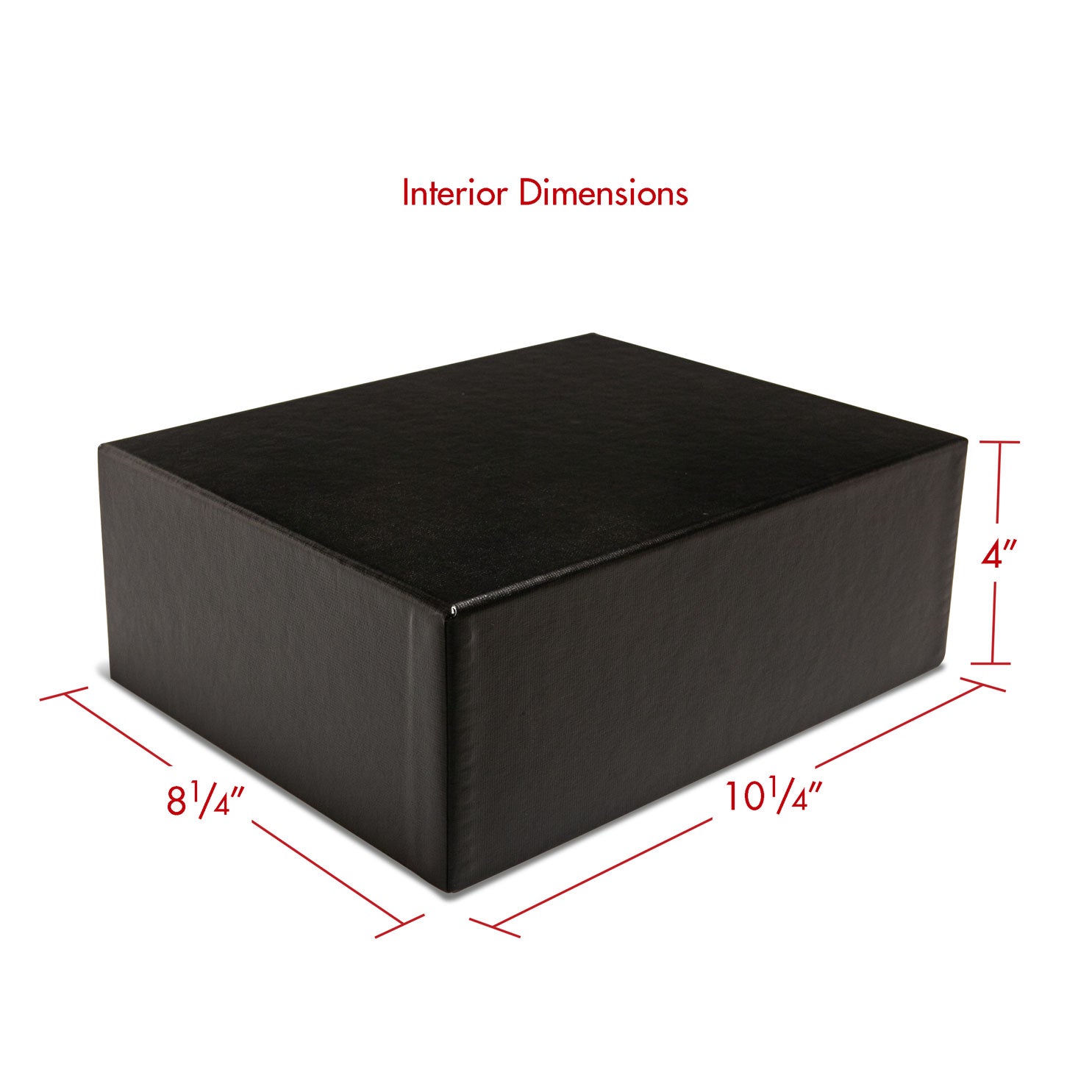 Print File Archival PBW8104 Clamshell Portfolio Box with White Lining - 8 x 10 x 4" (Black)-Clamshell Portfolio Boxes 4" Deep-Kudos Cameras
