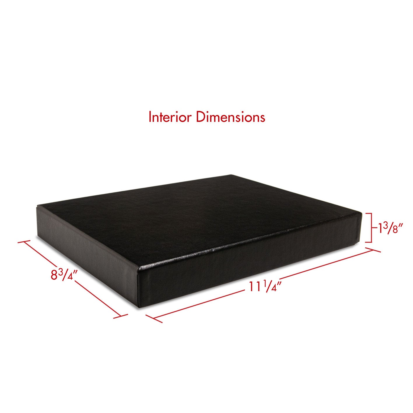 Print File Archival PBW8111 Clamshell Portfolio Box with White Lining - 8.5 x 11 x 1.3" (Black)-Clamshell Portfolio Boxes 1-3/8" Deep-Kudos Cameras