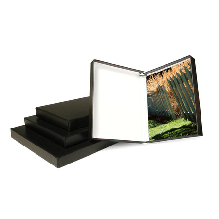 Print File Archival PBW8111 Clamshell Portfolio Box with White Lining - 8.5 x 11 x 1.3" (Black)-Clamshell Portfolio Boxes 1-3/8" Deep-Kudos Cameras