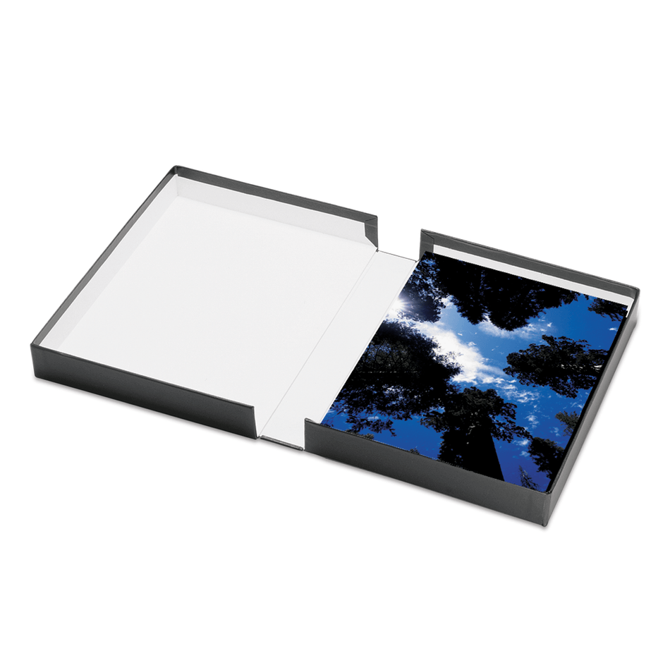 Print File Archival PBW9122 Clamshell Portfolio Box with White Lining - 9 x 12 x 2" (Black)-Clamshell Portfolio Boxes 2" Deep-Kudos Cameras