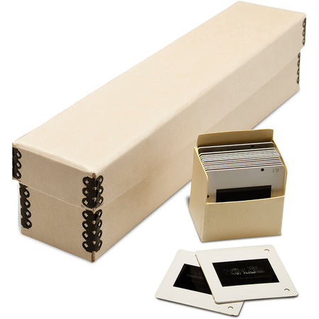 Print File Archival SB1122 Slide Mount Metal Edge Storage Box (Tan)-Slide Storage-Kudos Cameras