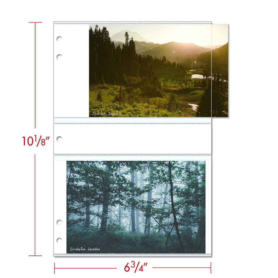 Print File Archival Sonic4-46MW Photo Pages with White Paper Insert for 4 Prints - 4 x 6" (25 Pack)-Archival Albums & Clear Album Pages-Kudos Cameras