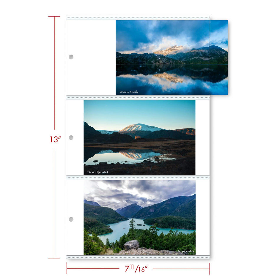 Print File Archival Sonic6-46GW Photo Pages with White Paper Insert for 6 Prints - 4 x 6" (25 Pack)-Archival Albums & Clear Album Pages-Kudos Cameras