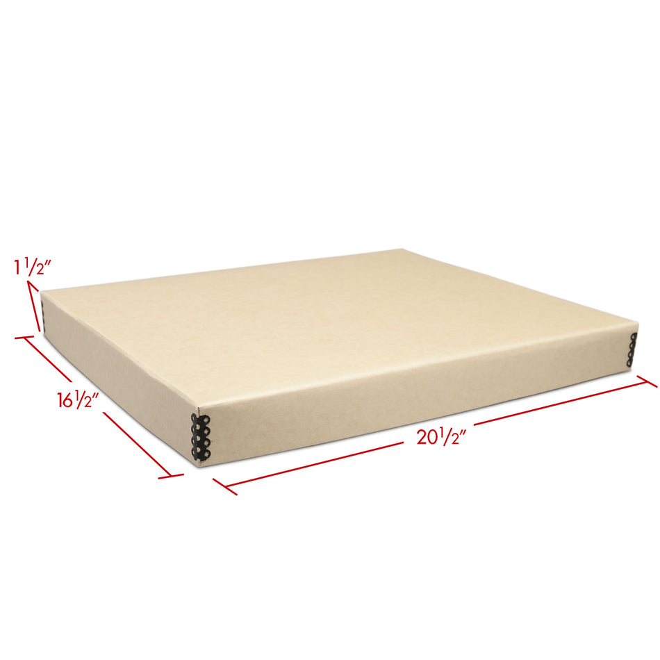 Print File Archival TDF16201 Drop-Front Metal Edge Storage Box - 16 x 20 x 1.5" (Tan)-Metal Edge Boxes Tan Drop Front-Kudos Cameras