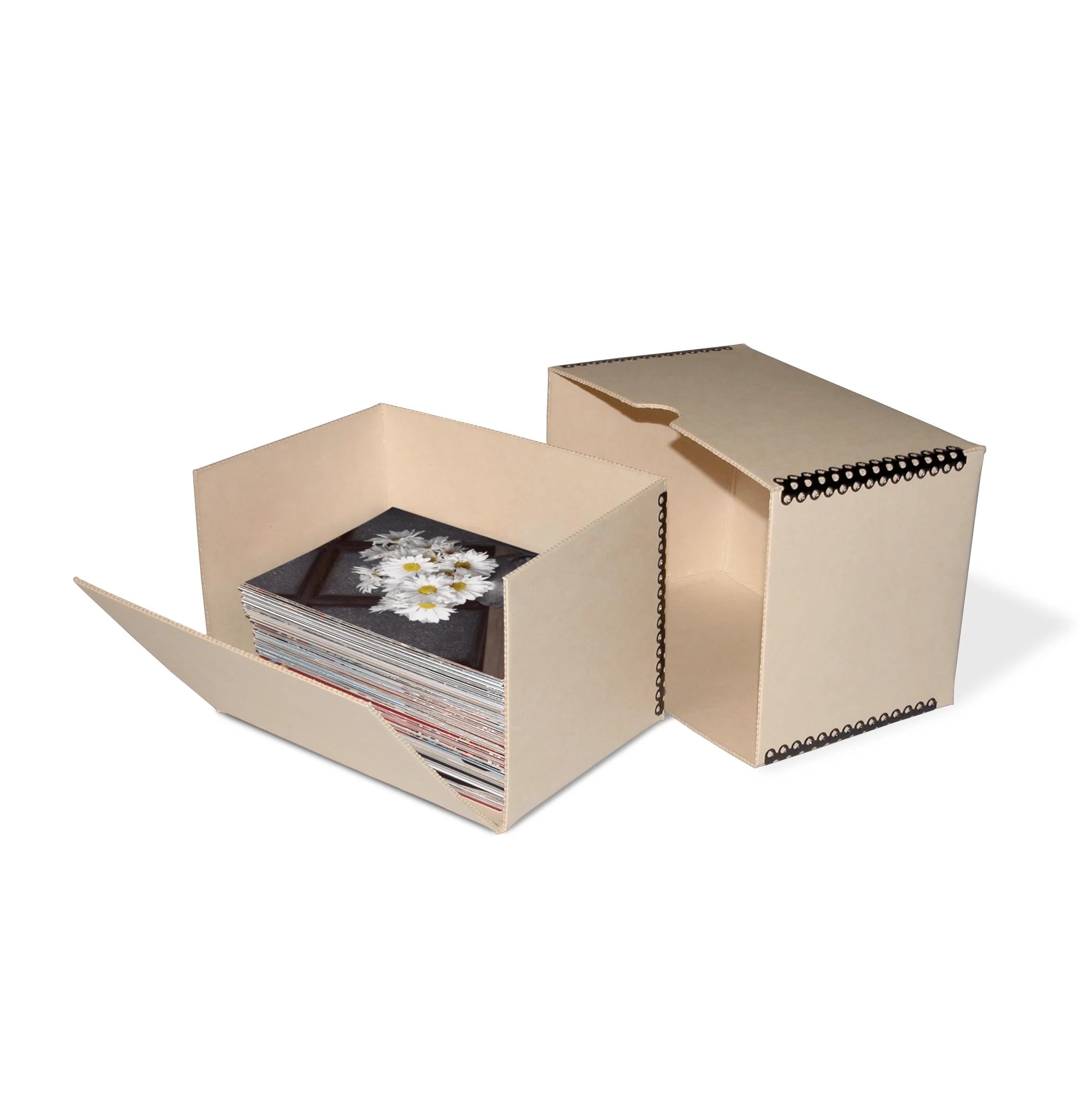 Print File Archival TDF464 Drop-Front Metal Edge Storage Box - 4 x 6 x 4.5" (Tan)-Metal Edge Boxes Tan Drop Front-Kudos Cameras