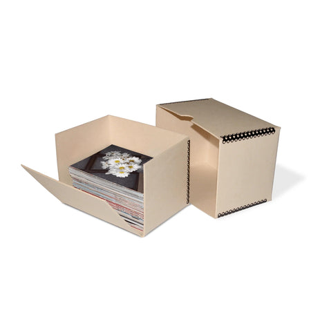 Print File Archival TDF464 Drop-Front Metal Edge Storage Box - 4 x 6 x 4.5" (Tan)-Metal Edge Boxes Tan Drop Front-Kudos Cameras
