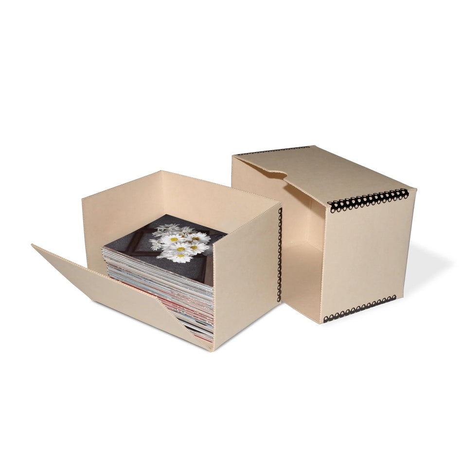 Print File Archival TDF464 Drop-Front Metal Edge Storage Box - 4 x 6 x 4.5" (Tan)-Metal Edge Boxes Tan Drop Front-Kudos Cameras