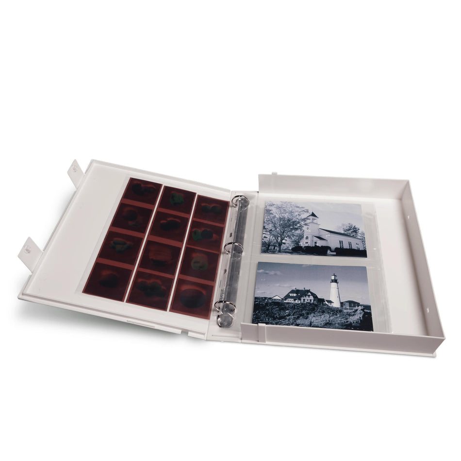 Print File Archival VUE-201 Safe-T-Binder (Box Binder) with 1" O-Rings (White)-Safe-T-Binder-Kudos Cameras