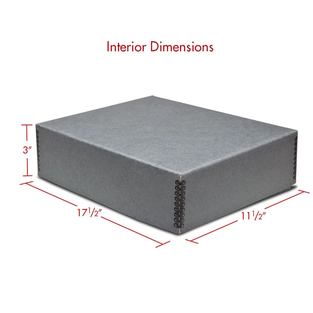 Print File GDF11173 Gray Drop-Front Metal Edge Archival Box 11-1/2x17-1/2x3-Metal Edge Boxes Gray Drop Front-Print File