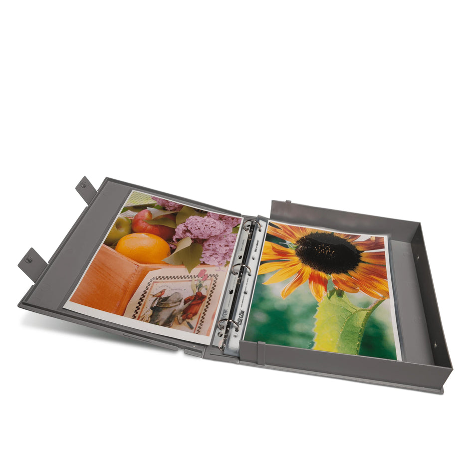 Print File Grey 1" O-Ring Polypropylene Box Binder -10-1/4x11-3/4x2-Safe-T-Binder-Print File
