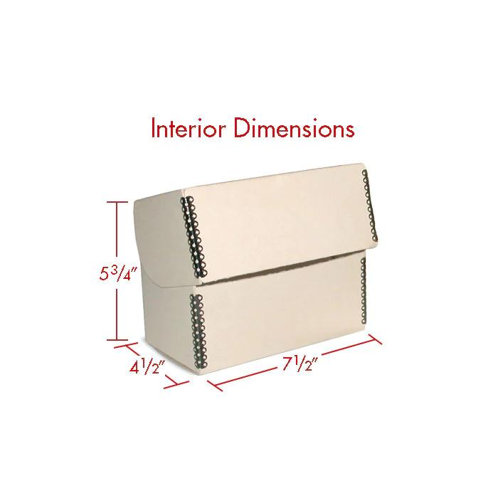 Print File NP-FLIPBOX57 Flip-Top Metal Edge Photo Storage Box-Tan 7-1/2x5-3/4x4-1/2-Photo Storage Boxes & Envelopes-Print File