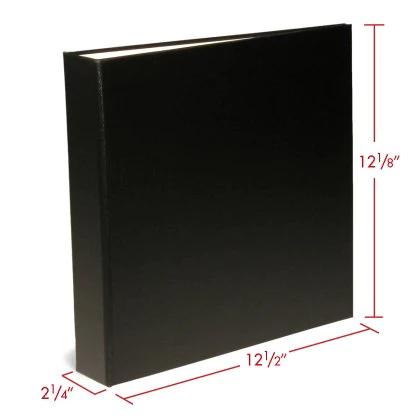 Print File OB-BIND/SLIP1.5BLK 1-1/2 D-Ring, Black Buckram, Binder - 12-1/2x12-1/2x2-1/4-Oversize Archival Binder & Slipcase-Print File