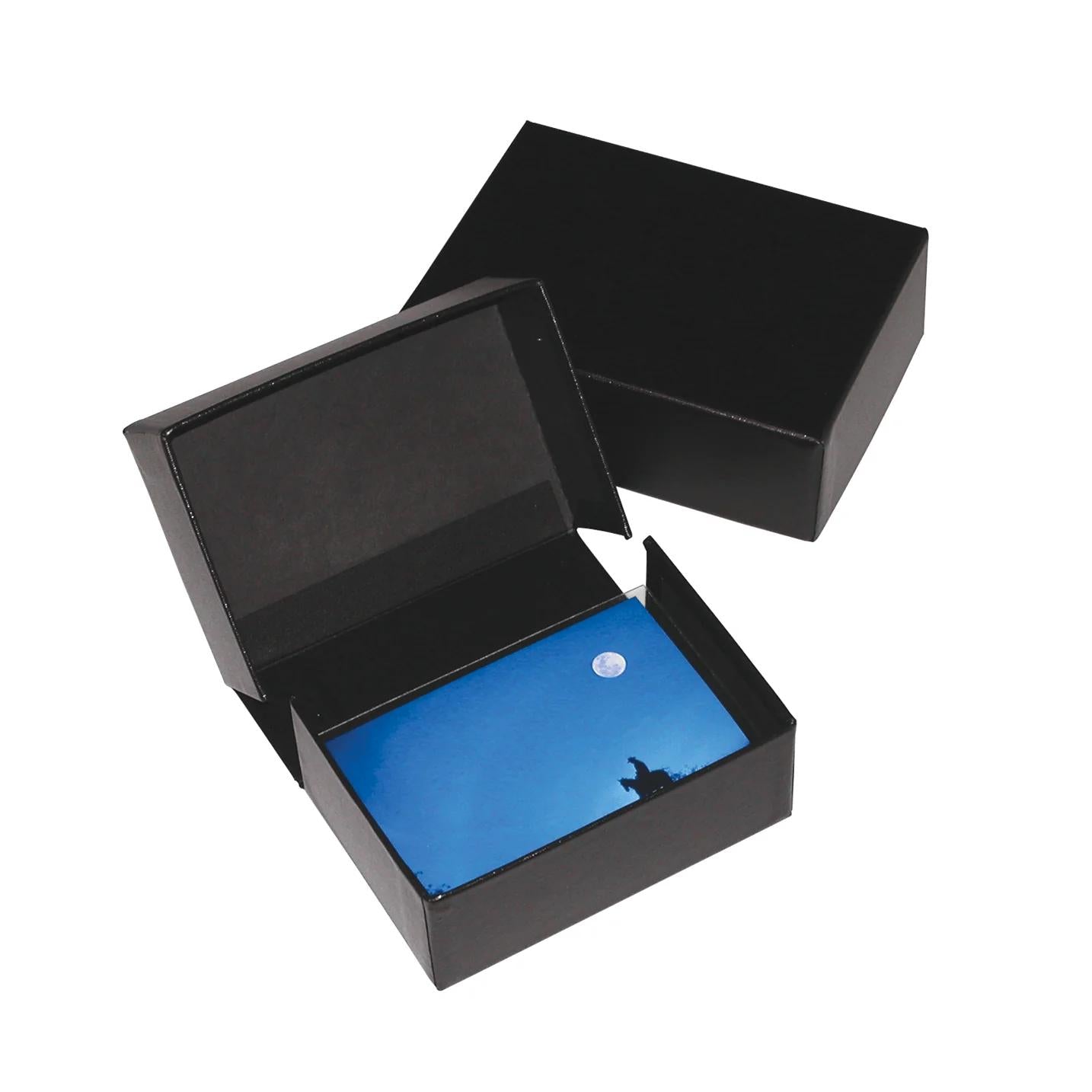 Print File PBB572 Black Clamshell Portfolio Box w/ black lining 5-1/2x7-5/8x2-1/2-Clamshell Portfolio Boxes 2-1/2" Deep-Print File