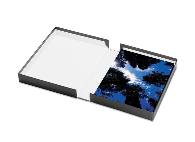 Print File PBW8112 Black Clamshell Portfolio Box w/ white lining 8-3/4x11-1/4x2-Clamshell Portfolio Boxes 2" Deep-Print File