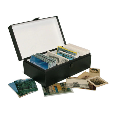 Print File PSTCBLK Photo Storage/Trading Card Box-Black Buckram 14-3/4x9-1/2x5-1/2-Hobbies & Collectibles-Print File