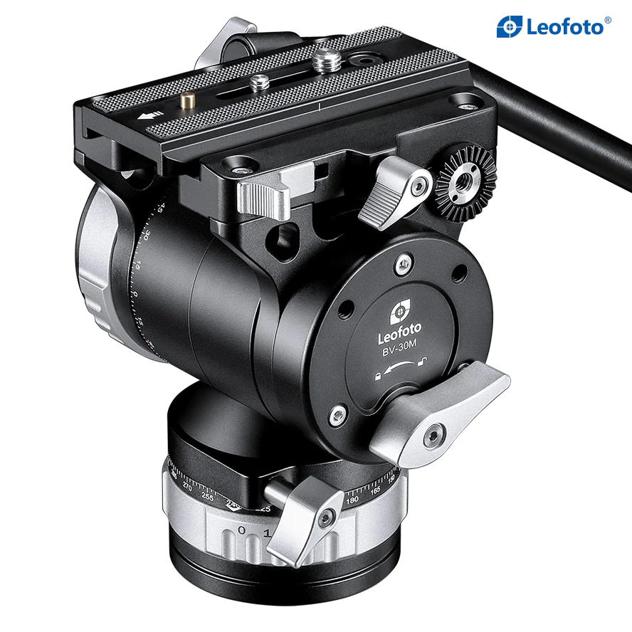 Leofoto BV-30M 76mm Base Fluid Video Head with Manfrotto MP-120 Plate