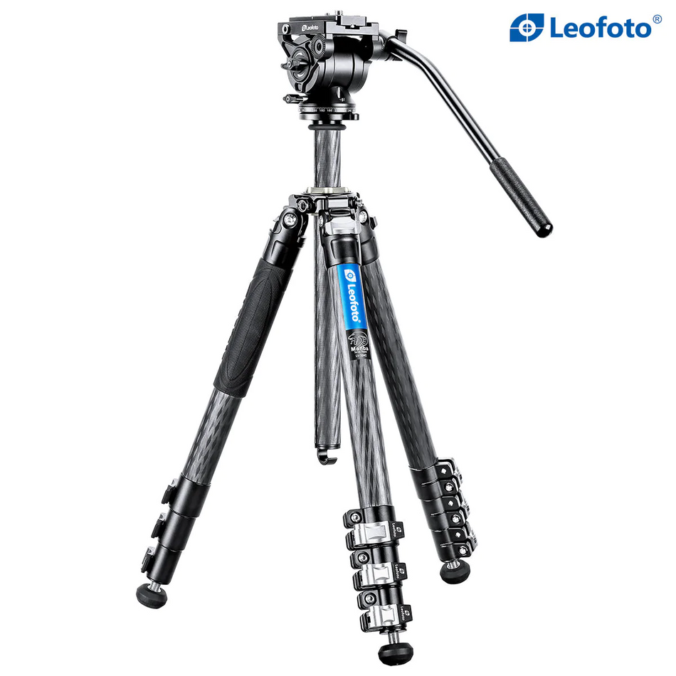 Leofoto LV-324C Manba Video Series 4 Section Tripod with BV-10M (Manfrotto Plate) Video Head