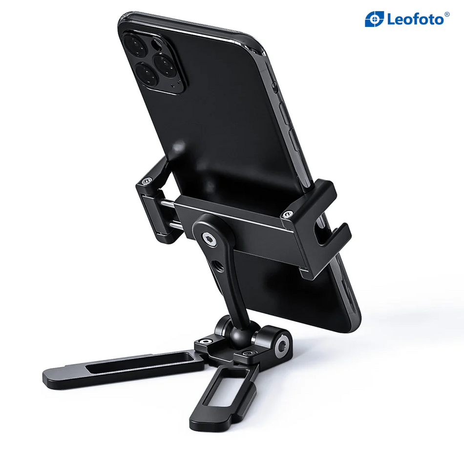 Leofoto PS-3B Multi-Functional Black Folding Phone Clamp Stand