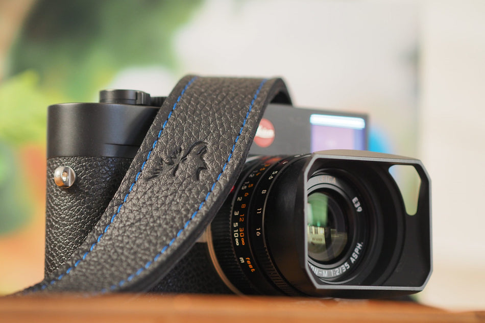 Eddycam Edition 35mm Camera Strap  black seam blue