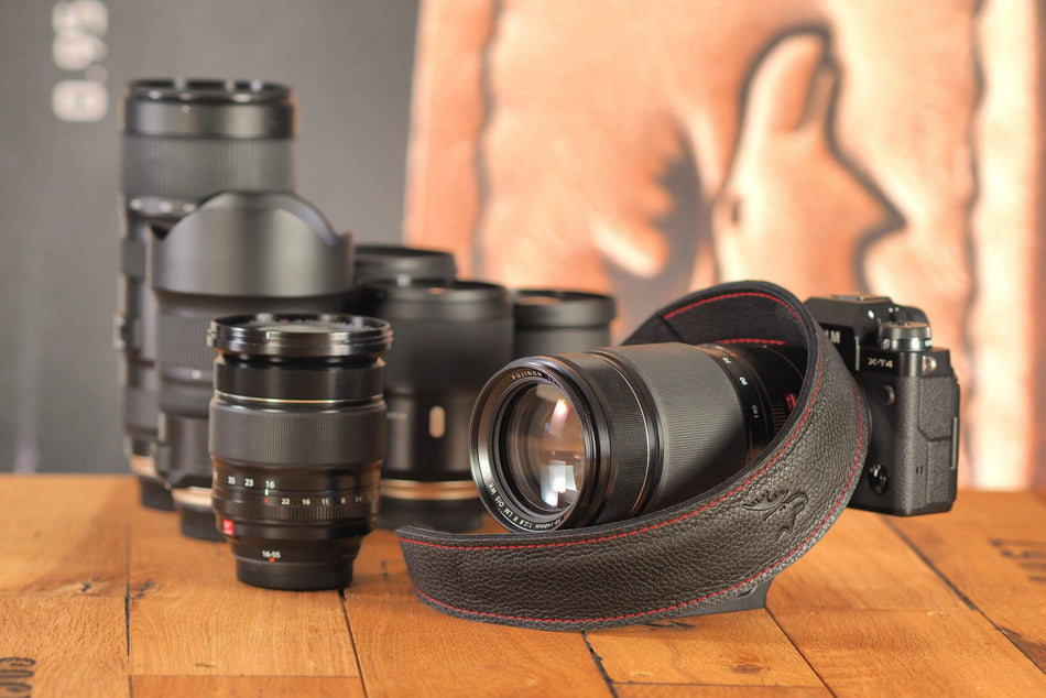 Eddycam Edition 50mm Camera Strap  black seam red