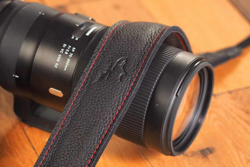 Eddycam Edition 50mm Camera Strap  black seam red