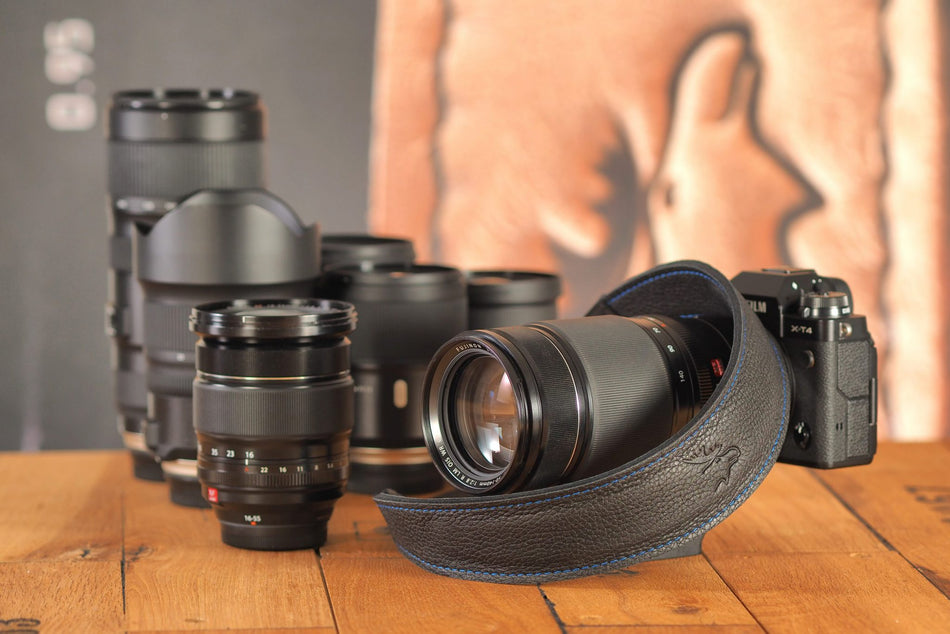 Eddycam Edition 50mm Camera Strap  black seam blue