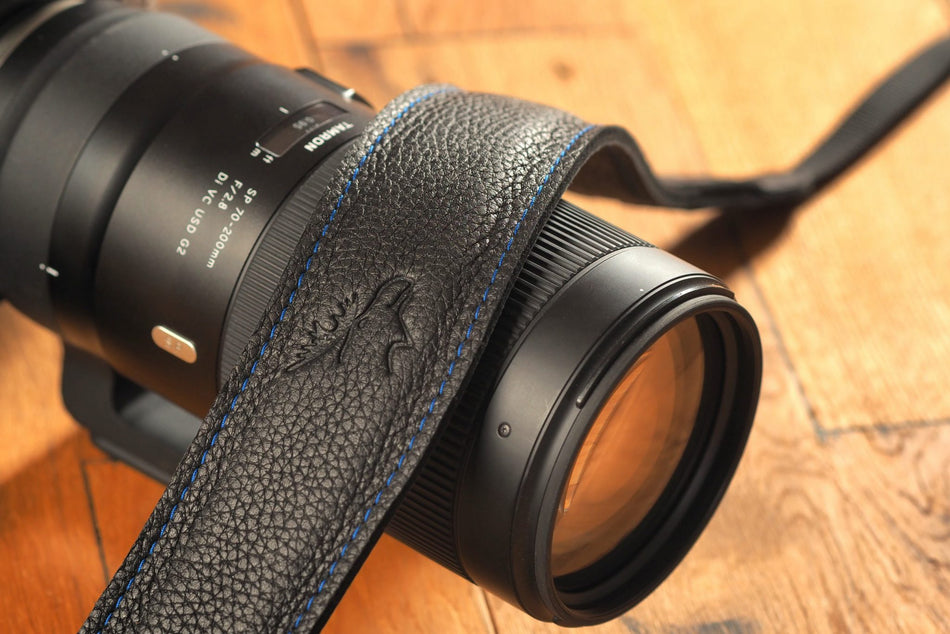 Eddycam Edition 50mm Camera Strap  black seam blue