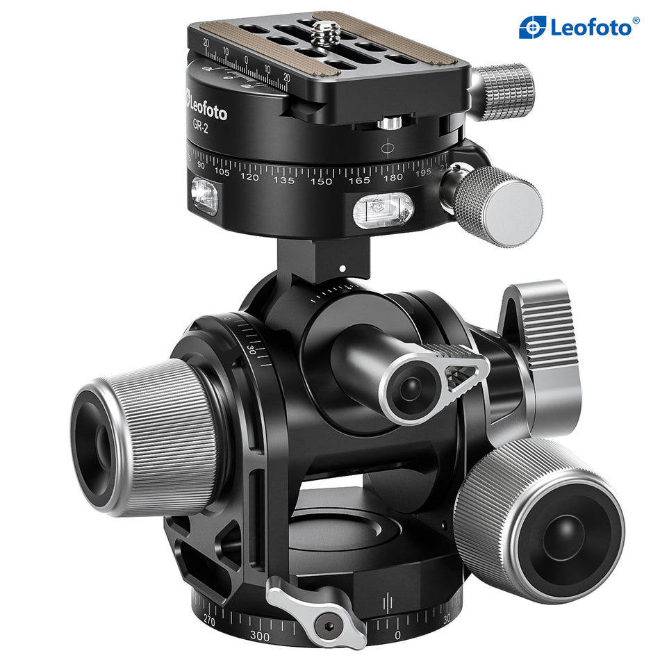Leofoto G4Pro 60mm 3-Axis Geared Head with GR-2 Geared Panning Clamp