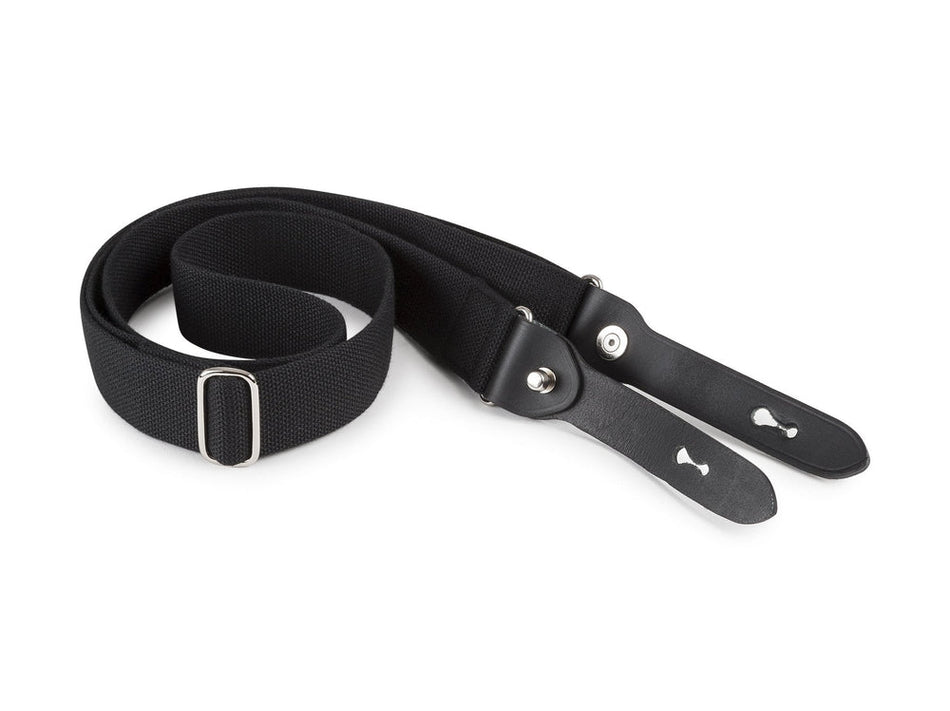 Billingham Stowaway Shoulder Sling 25mm - Black / Black Leather (Nickel Coated Studs)-Camera Bag Accessories-Kudos Cameras