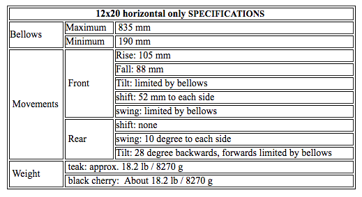 CHAMONIX 1220H Horizontal Format 12x20" View Camera-Large Format Cameras-CHAMONIX