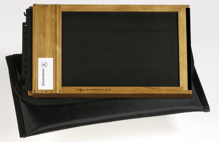 CHAMONIX FH057WP Film Holder 5x7 (Wooden) with Carbon Fibre Dark Slide - Wet Plate-Wet Plate Film Holders-Kudos Cameras