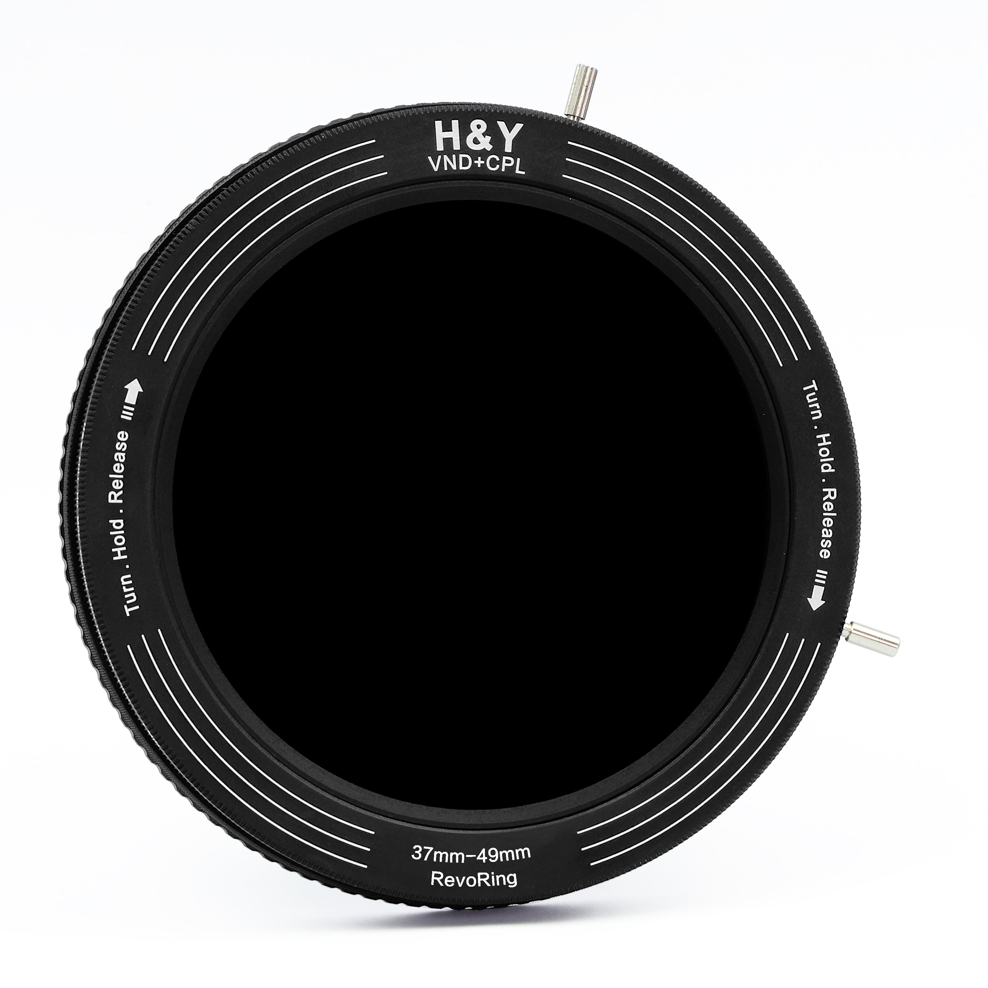 H&Y Filters RevoRing Variable ND3-ND1000 & Circular Polarizer Filter (37-49mm)-Variable Lens Adapter VND+CPL Filter-Kudos Cameras