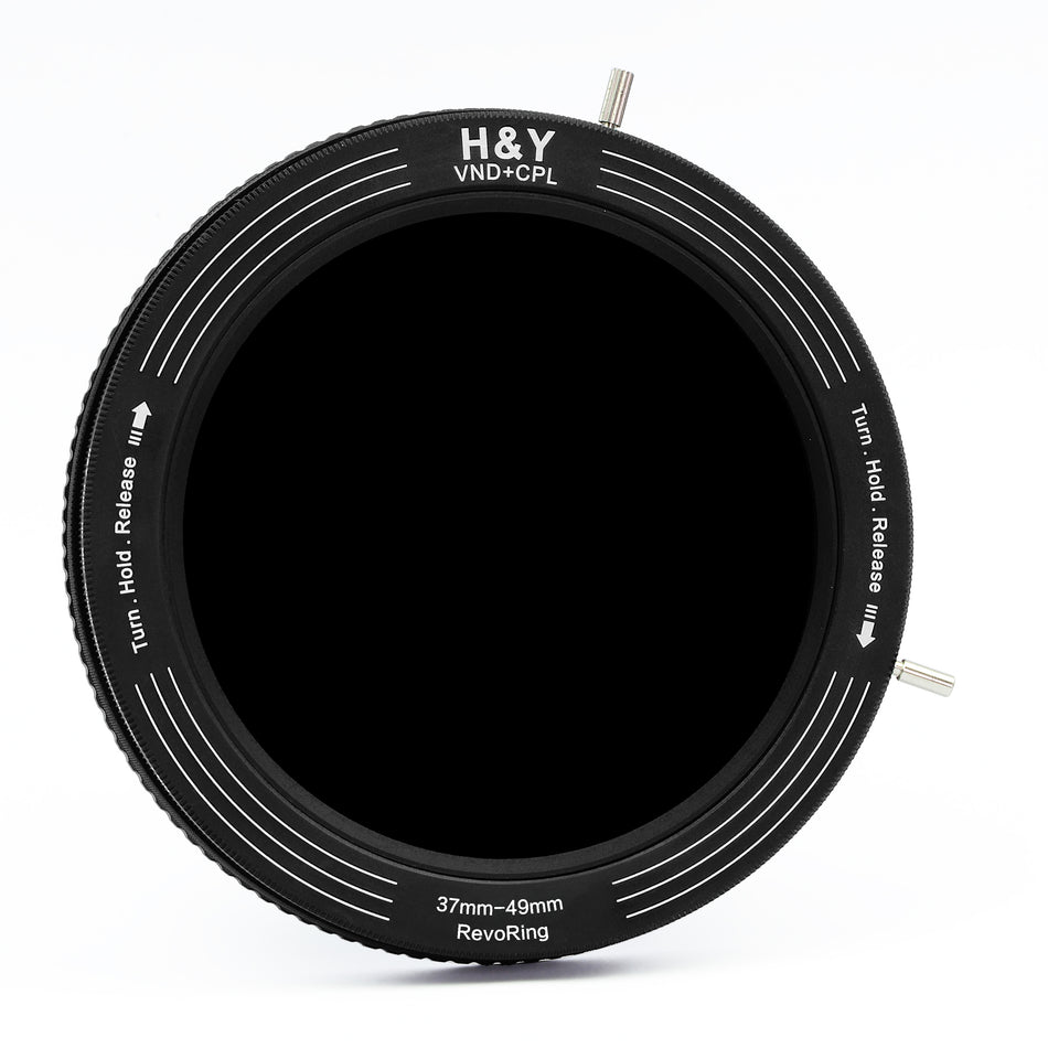 H&Y Filters RevoRing Variable ND3-ND1000 & Circular Polarizer Filter (37-49mm)-Variable Lens Adapter VND+CPL Filter-Kudos Cameras