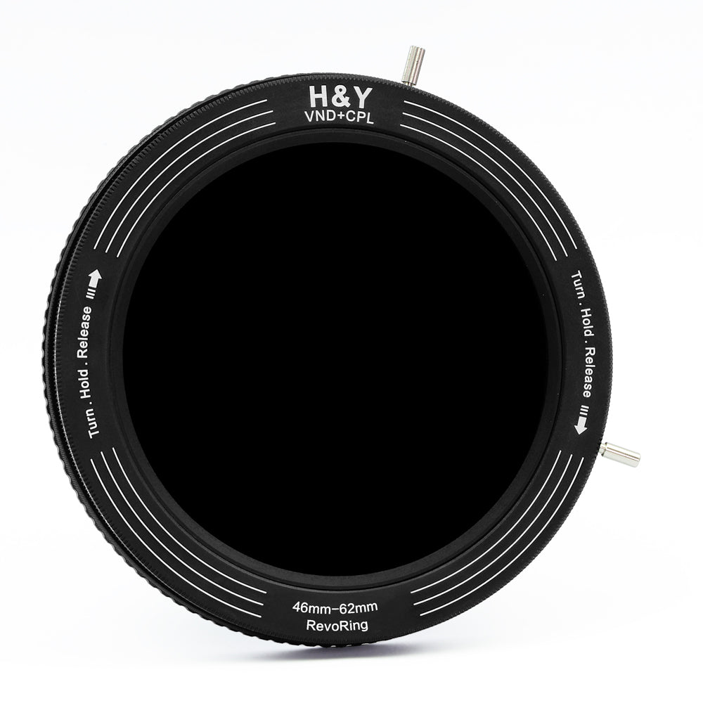 H&Y Filters RevoRing Variable ND3-ND1000 & Circular Polarizer Filter (46-62mm)-Variable Lens Adapter VND+CPL Filter-Kudos Cameras