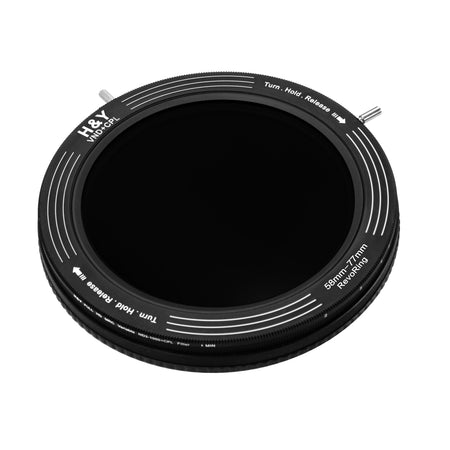 H&Y Filters RevoRing Variable ND3-ND1000 & Circular Polarizer Filter (58-77mm)-Variable Lens Adapter VND+CPL Filter-Kudos Cameras