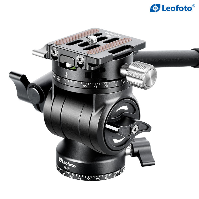 Leofoto BV-1R 48mm Base Fluid Video Head with Panning Clamp and Arca NP-50 Plate